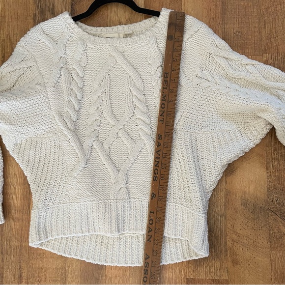 Anthropology sleeping on snow cream plush wool blend cable knit sweater sz small - Picture 7 of 12